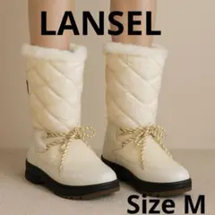 LANSELランセルレディーススノーブーツ　M ホワイト　コード
