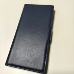 AQUOS　sense6 ネイビー　本革 手帳型ケース