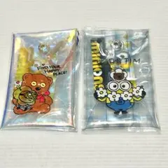 ミニオンズ カラビナ付き　クリア　マルチケース　ミニオン2種
