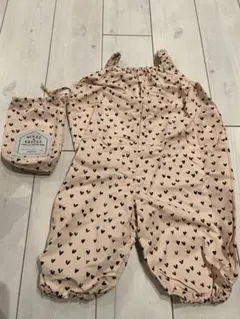 ハート柄ロンパース 95cm以下 収納袋付き