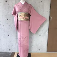AA64愛華 着物 訪問着 箔 花柄 手縫い仕立て 正絹 - メルカリ