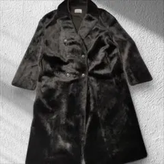 ザラ　テディベア　ダブルチェスターコート　黒　女優襟　ショールカラー　大きめ