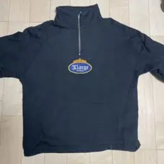 X-LARGEエクストララージハーフジップ ブラック トップス