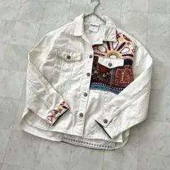 未使用[デジグアル]オシャレGジャン♪ Desigual（デシグアル） デニムジャケット gジャン ルネサンスプリント