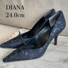 最終価格　美品✨DIANA ダイアナ　レースパンプス　ポインテッドトゥ