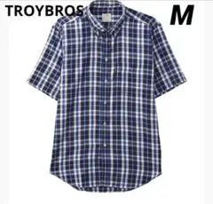 TROYBROS メンズ　カジュアルシャツ　Mサイズ　チェック　ブルー系のサムネイル