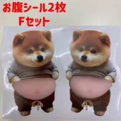 2枚　ぷにぷに　お腹　可愛い　柴犬　豆柴　立体シール　しばけん　スクイズ