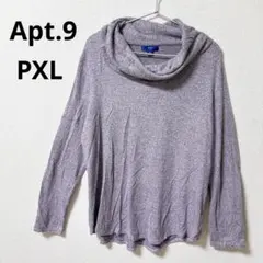 アプトナイン 【XL】パープル コートネック ニット 大きい ゆったり セーター