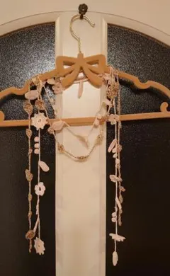 手編みラリエット２本　ロングネックレス