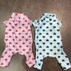 ハート柄犬服2着セット（小型犬用）