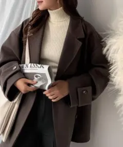 『classicalelf』メルトンコート　ダブルボタンジャケットメルトンコート