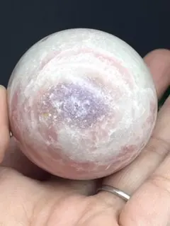 天然石　希少　ピンクオパール　ピンクアメジスト共生　台座付き⭐️1676