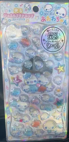 光るジュエルプチドロップシール　ぷくぷくあわわちゃん１枚