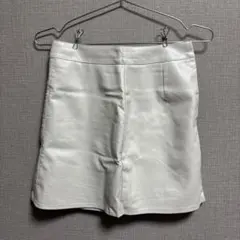 ホワイト レザー タイトスカート Sサイズ