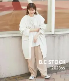 美品　23年春モデル　ベーセーストック　LIGHT COLORツイルモッズコートのサムネイル