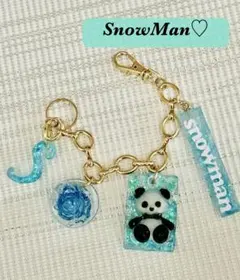 SnowMan パンダ薔薇バッグチャーム　しょっぴー　青　めめさっくんこーじ