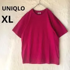 美品 UNIQLO メンズ XL ピンク クルーネックTシャツ 半袖Tシャツ