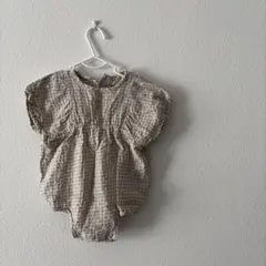 バースデイ　70サイズ　ロンパース　さくらんぼ　ギンガムチェック　ポコポコ