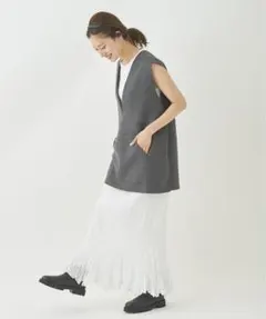 マドモワゼル　ホワイト フレアスカート ロング丈　36のサムネイル