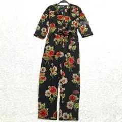 新品タグ付 ZARA 花柄 カシュクール オールインワン XSのサムネイル