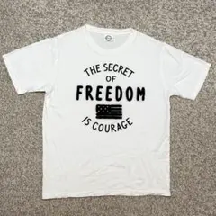 フロント刺繍　ホワイト　Tシャツ Lサイズ　リラックスシルエット