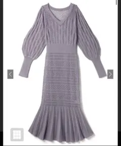 グレイル　インナー付き透かし編みマーメイドニットワンピース「rut803］GRL