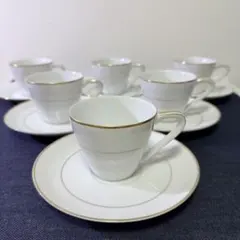 ノリタケ アイボリーチャイナ レース デミタスカップ&ソーサー 6客