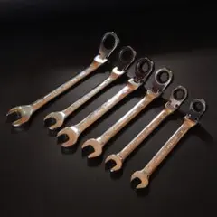 首振り ラチェットレンチ 72ギア 6本 8.10.12.13.14.17ｍｍ