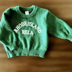 男女キッズ鮮やかなグリーンのセーター