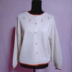 【新品・タグ付き】エヘカソポ ポンポン花刺繍カーディガン