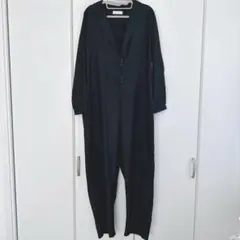 antiqua アンティカ　オールインワン　サロペット　レディース　長袖　黒