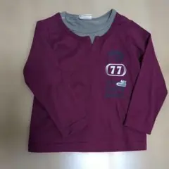 長袖ワインレッドTシャツ 95サイズ