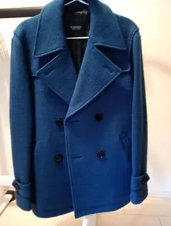 ★BURBERRY BLACK LABEL 上質ウール ピーコート ブルー