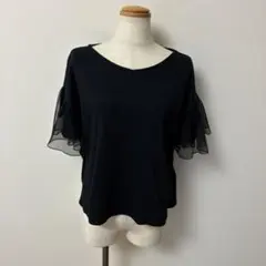 袖レース半袖トップス
