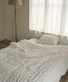 ジェラートピケ sleep ポコポコギャザー 寝具３点セット　シングル　OWHT