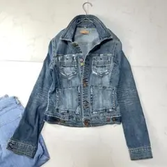 専用 未使用級 ヤヌークヴィンテージ加工 デニムジャケット Gジャン S