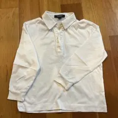 BURBERRY ホワイト長袖ポロシャツ 110A
