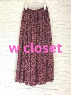 w closet パープル系 花柄 ロングスカート Sのサムネイル