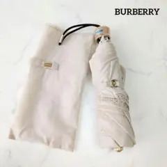 美品✨️BURBERRY バーバリー 折り畳み傘 晴雨兼用 ロゴ 総柄 ベージュのサムネイル