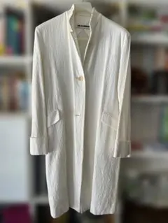 90s JIL SANDER コットン ロングジャケットコート 36 ホワイトのサムネイル
