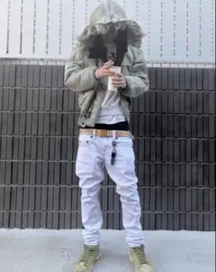 IBUKIくんChief keef swag ホワイトデニム リーバイス505