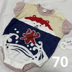 ★新品★ ロンパース 70cm かき氷 夏 綿100% ベビー服 お祭り