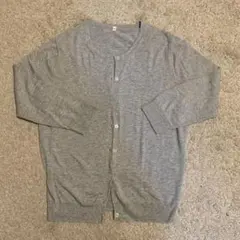 【週末限定】無印良品 クルーネックカーディガン L グレー