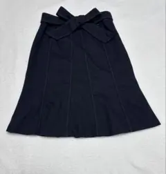 フレアスカート　ネイビー　リボンベルト付き　ベルメゾン　千趣会　M