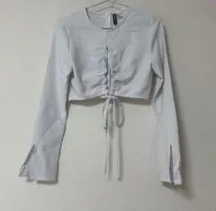 H&M クロップドトップス ホワイトS