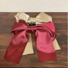 ＊Morices バレッタ リボン 髪留め ワインレッド シャンパン