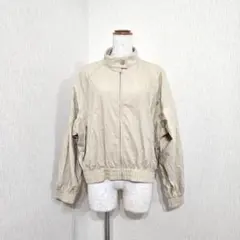 UNIQLO ジップアップブルゾン（L）アウター スタンドカラー 薄ベージュ