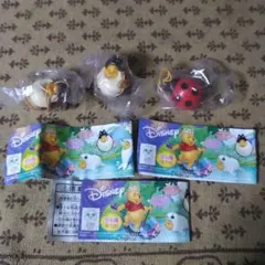 ユージン　くまのプーさん　おきがえマスコットフィギュアPart4てんとうむし3個