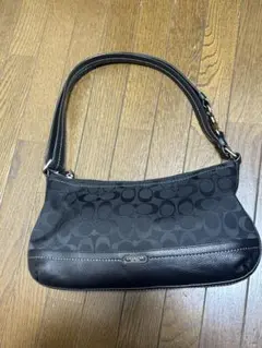 COACH　コーチ　ショルダーバッグ　シグネチャー　ブラック　レザー