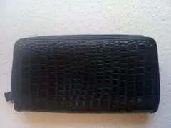 黒 クロコダイル風 長財布